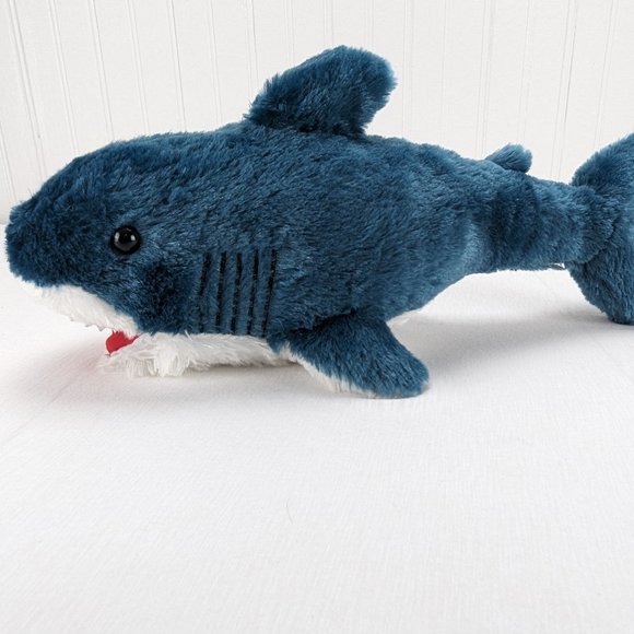 Blue Great White Shark Plush Stuffed Animal 18" Ocean Security Toy - Picture 1 of 9
